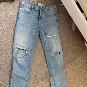 Garage Light Blue Ripped Skinny Jeans